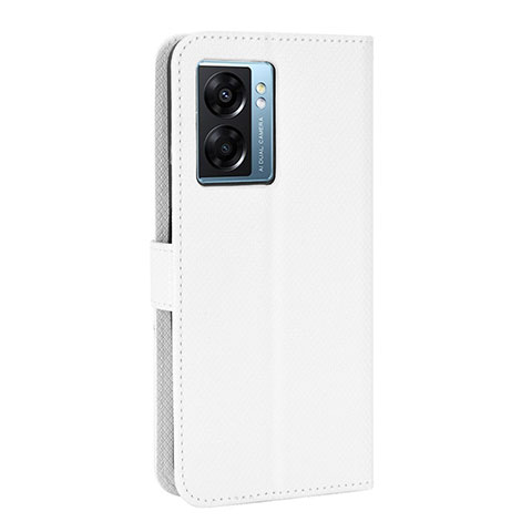 Coque Portefeuille Livre Cuir Etui Clapet BY1 pour Oppo A77 5G Blanc