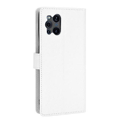 Coque Portefeuille Livre Cuir Etui Clapet BY1 pour Oppo Find X3 Pro 5G Blanc