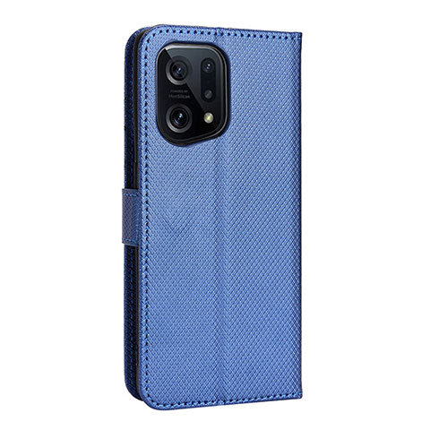 Coque Portefeuille Livre Cuir Etui Clapet BY1 pour Oppo Find X5 5G Bleu