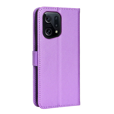 Coque Portefeuille Livre Cuir Etui Clapet BY1 pour Oppo Find X5 5G Violet