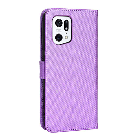 Coque Portefeuille Livre Cuir Etui Clapet BY1 pour Oppo Find X5 Pro 5G Violet