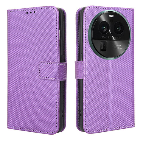 Coque Portefeuille Livre Cuir Etui Clapet BY1 pour Oppo Find X6 5G Violet