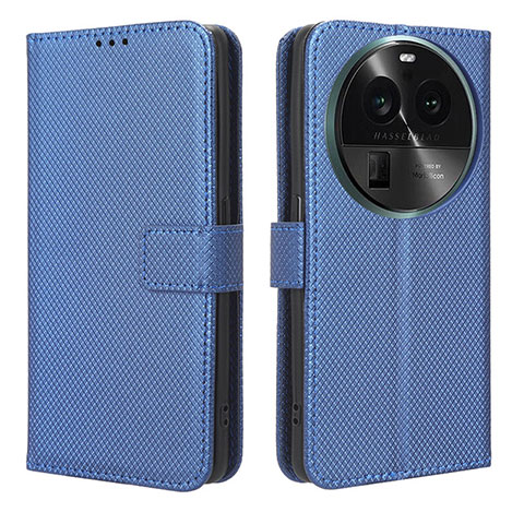 Coque Portefeuille Livre Cuir Etui Clapet BY1 pour Oppo Find X6 Pro 5G Bleu