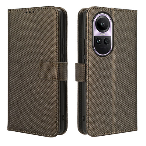 Coque Portefeuille Livre Cuir Etui Clapet BY1 pour Oppo Reno10 5G Marron