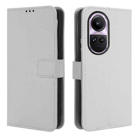 Coque Portefeuille Livre Cuir Etui Clapet BY1 pour Oppo Reno10 Pro 5G Blanc