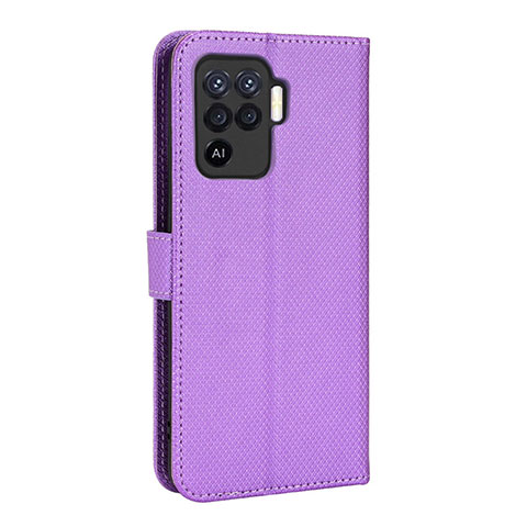 Coque Portefeuille Livre Cuir Etui Clapet BY1 pour Oppo Reno5 F Violet