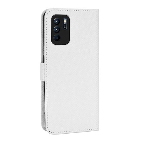 Coque Portefeuille Livre Cuir Etui Clapet BY1 pour Oppo Reno6 Z 5G Blanc