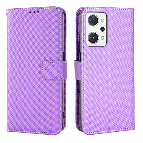 Coque Portefeuille Livre Cuir Etui Clapet BY1 pour Oppo Reno7 A Violet