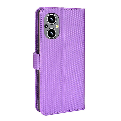 Coque Portefeuille Livre Cuir Etui Clapet BY1 pour Oppo Reno7 Lite 5G Violet