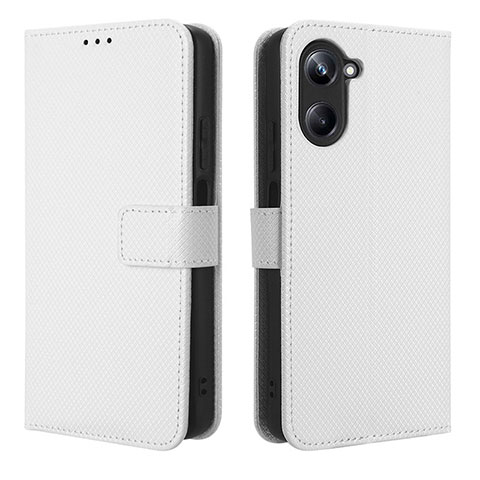 Coque Portefeuille Livre Cuir Etui Clapet BY1 pour Realme 10 Pro 5G Blanc