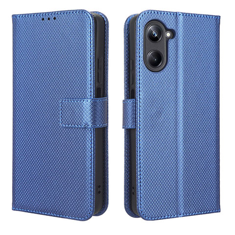 Coque Portefeuille Livre Cuir Etui Clapet BY1 pour Realme 10 Pro 5G Bleu