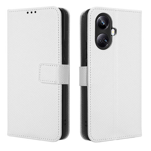 Coque Portefeuille Livre Cuir Etui Clapet BY1 pour Realme 10 Pro+ Plus 5G Blanc