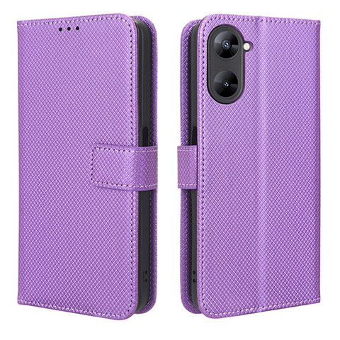 Coque Portefeuille Livre Cuir Etui Clapet BY1 pour Realme 10S 5G Violet