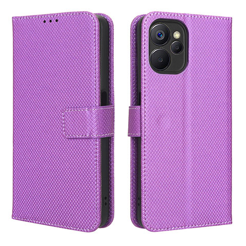 Coque Portefeuille Livre Cuir Etui Clapet BY1 pour Realme 10T 5G Violet