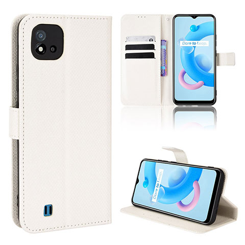 Coque Portefeuille Livre Cuir Etui Clapet BY1 pour Realme C11 (2021) Blanc