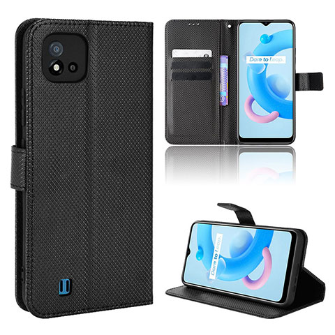 Coque Portefeuille Livre Cuir Etui Clapet BY1 pour Realme C11 (2021) Noir