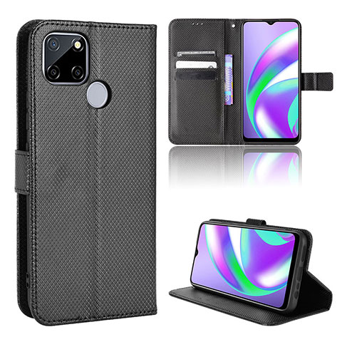 Coque Portefeuille Livre Cuir Etui Clapet BY1 pour Realme C12 Noir