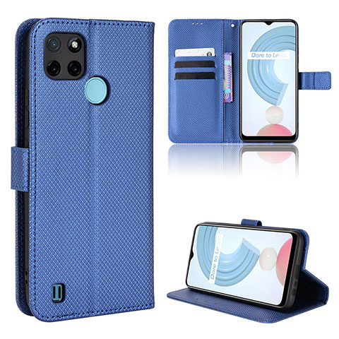 Coque Portefeuille Livre Cuir Etui Clapet BY1 pour Realme C21Y Bleu