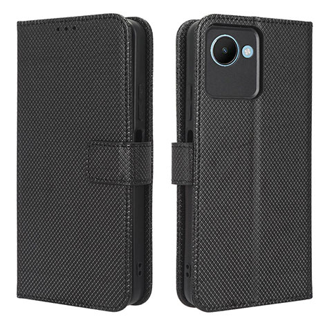 Coque Portefeuille Livre Cuir Etui Clapet BY1 pour Realme C30 Noir