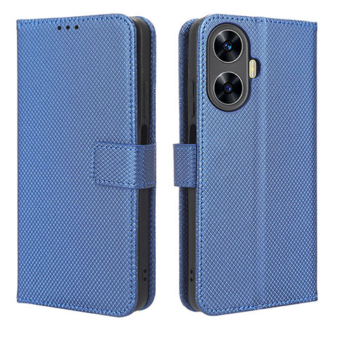 Coque Portefeuille Livre Cuir Etui Clapet BY1 pour Realme C55 Bleu