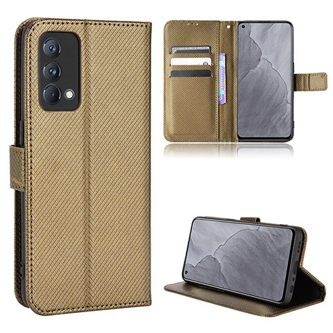 Coque Portefeuille Livre Cuir Etui Clapet BY1 pour Realme GT Master 5G Marron