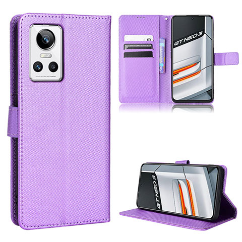 Coque Portefeuille Livre Cuir Etui Clapet BY1 pour Realme GT Neo3 5G Violet