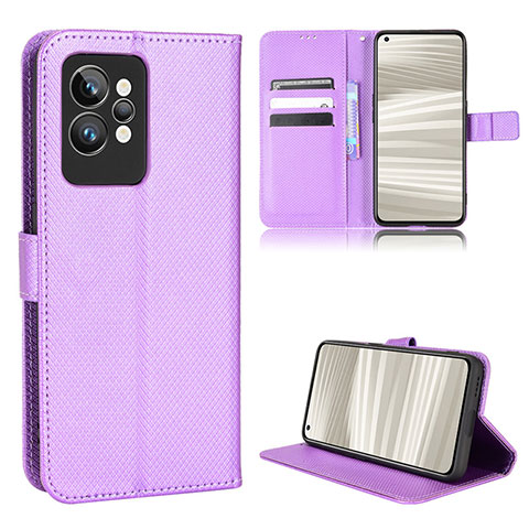 Coque Portefeuille Livre Cuir Etui Clapet BY1 pour Realme GT2 Pro 5G Violet