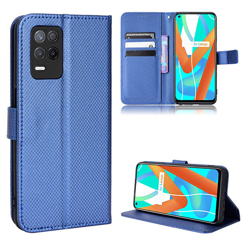 Coque Portefeuille Livre Cuir Etui Clapet BY1 pour Realme Narzo 30 5G Bleu