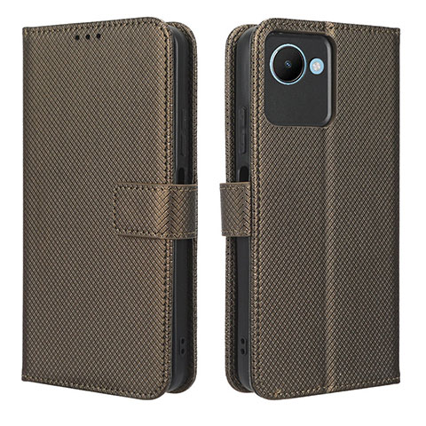 Coque Portefeuille Livre Cuir Etui Clapet BY1 pour Realme Narzo 50i Prime Marron