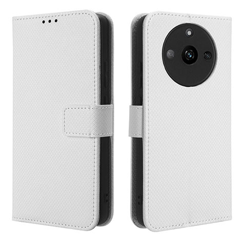 Coque Portefeuille Livre Cuir Etui Clapet BY1 pour Realme Narzo 60 5G Blanc