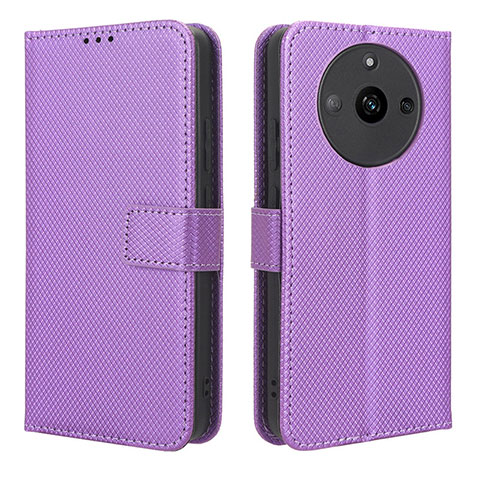 Coque Portefeuille Livre Cuir Etui Clapet BY1 pour Realme Narzo 60 5G Violet