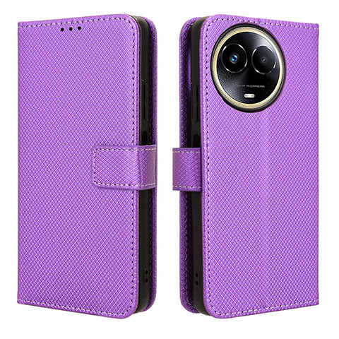 Coque Portefeuille Livre Cuir Etui Clapet BY1 pour Realme Narzo 60x 5G Violet