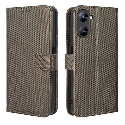 Coque Portefeuille Livre Cuir Etui Clapet BY1 pour Realme V30 5G Marron