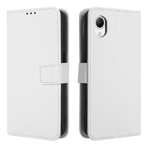 Coque Portefeuille Livre Cuir Etui Clapet BY1 pour Samsung Galaxy A23 5G SC-56C Blanc