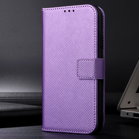 Coque Portefeuille Livre Cuir Etui Clapet BY1 pour Samsung Galaxy M12 Violet