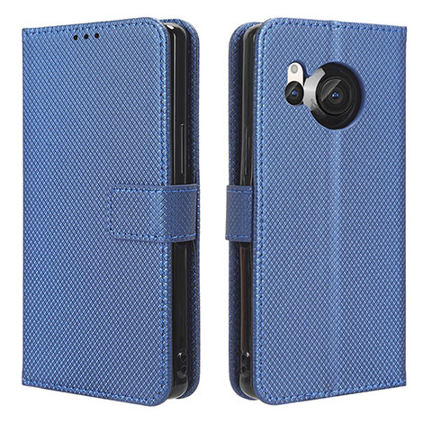 Coque Portefeuille Livre Cuir Etui Clapet BY1 pour Sharp Aquos R8 Bleu