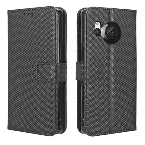 Coque Portefeuille Livre Cuir Etui Clapet BY1 pour Sharp Aquos R8s Noir