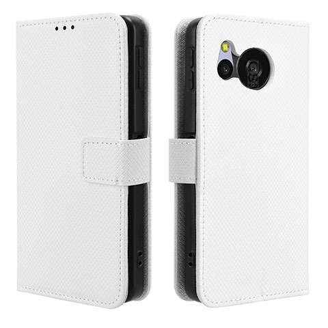 Coque Portefeuille Livre Cuir Etui Clapet BY1 pour Sharp Aquos Sense8 Blanc