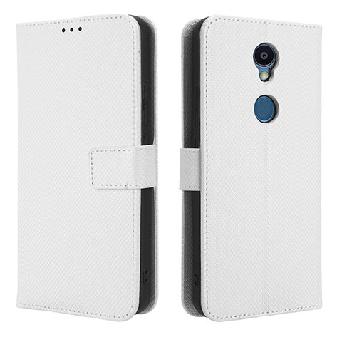 Coque Portefeuille Livre Cuir Etui Clapet BY1 pour Sharp Rouvo V Blanc