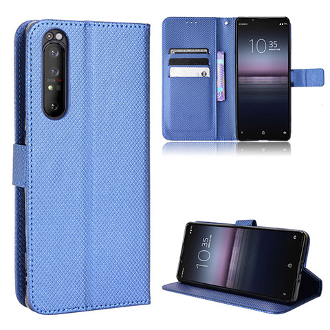 Coque Portefeuille Livre Cuir Etui Clapet BY1 pour Sony Xperia 1 II Bleu