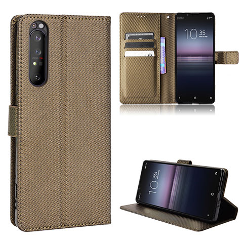 Coque Portefeuille Livre Cuir Etui Clapet BY1 pour Sony Xperia 1 II Marron