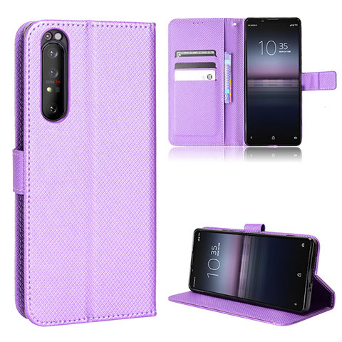 Coque Portefeuille Livre Cuir Etui Clapet BY1 pour Sony Xperia 1 II Violet