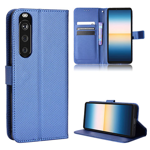 Coque Portefeuille Livre Cuir Etui Clapet BY1 pour Sony Xperia 1 III Bleu