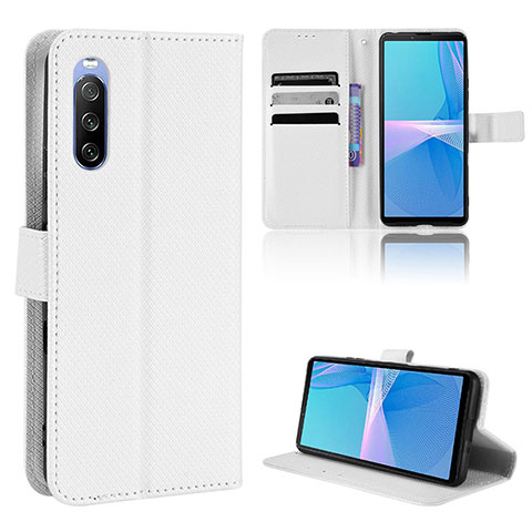 Coque Portefeuille Livre Cuir Etui Clapet BY1 pour Sony Xperia 10 III Lite Blanc