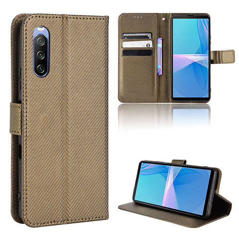 Coque Portefeuille Livre Cuir Etui Clapet BY1 pour Sony Xperia 10 III Lite Marron