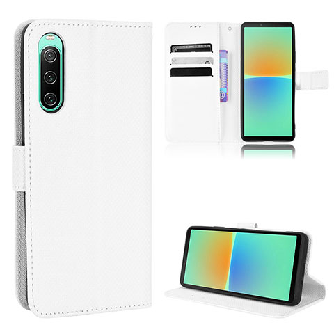 Coque Portefeuille Livre Cuir Etui Clapet BY1 pour Sony Xperia 10 IV SO-52C Blanc