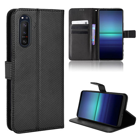 Coque Portefeuille Livre Cuir Etui Clapet BY1 pour Sony Xperia 5 II Noir