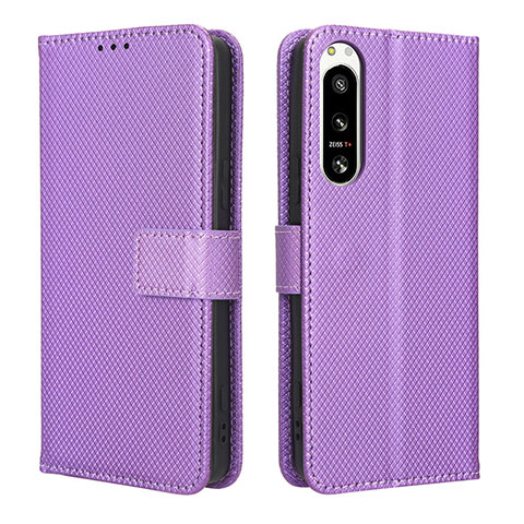 Coque Portefeuille Livre Cuir Etui Clapet BY1 pour Sony Xperia 5 IV Violet