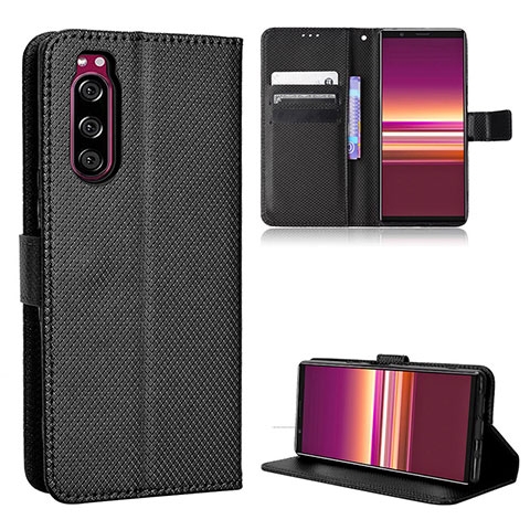 Coque Portefeuille Livre Cuir Etui Clapet BY1 pour Sony Xperia 5 Noir