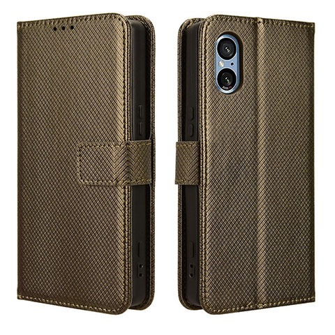 Coque Portefeuille Livre Cuir Etui Clapet BY1 pour Sony Xperia 5 V Marron